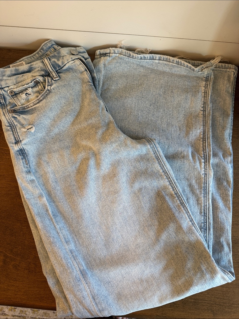 American Eagle Outfitters Light Blue Flare Wide-Leg Jeans